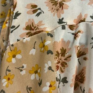 Umgee Beige Shawl with Yellow Floral Pattern